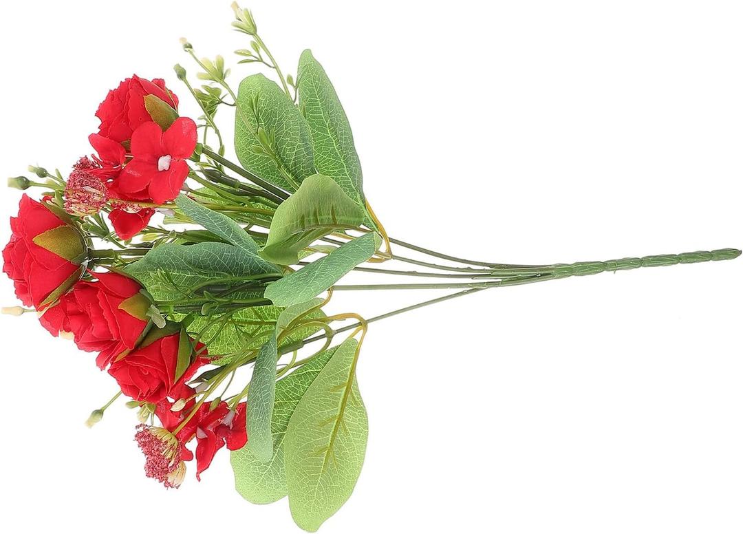 Artificial Rose Flowers Simulation Bouquet Large Red Decorative Fake Roses for Wedding Party Home Desktop Decor