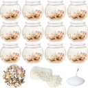12 Set Beach Themed Party Table Centerpieces with 4" Round Plastic Fish Bowls 20000 Water Beads 200 Mixed Beach Natural Seashell Starfish 1.8kg White Sand for Wedding Baby Shower Ocean Party Supplies