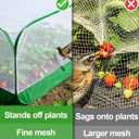 Pop Up Garden Netting for Square Raised Beds - 3.3'L x 3.3'W x 1.65'H Ultra Fine Mesh Net Plant Cover with 4 Stakes, Protection for Vegetables Fruit from Birds Pests