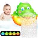 Dinosaur Baby Bath Toys Light Up Bath Bubble Machine with Colourful Light Bathtime Shower Bath Toys for Kids Ages 1-3 4-8 Birthday Gift Easter Basket Stuffers for Toddler Boys Girls