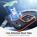 Magnetic 3 in 1 for iPhone 17 Pro Max Case, [Omni-Directional Protection] with 1x Screen Protector + 1x Camera Cover, [Seamless Work with Magsafe] Protective Case for iPhone 17 Pro Max Cosmic Orange
