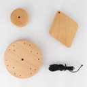 DIY Wind Chime Making Kit, Natural Wood Parts Set with Clapper, Top Piece, Wind Catcher, Black Nylon Cord, Mahogany Material