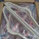 HOUSE DAY Premium Velvet Hangers 100 Pack Beige, Non-Slip Flocked Felt Hangers, Sturdy Clothes Hanger with 360 Rotatable Hook, Heavy Duty Durable Slim Coat Hanger for Closet Space Saving