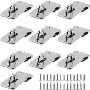 10 PCS 3 Inch Door Locks Hasp Latch, Stainless Steel Padlock Hasp Latch with Screws, Clasp Hasp Lock Latch for Bedroom, Windows