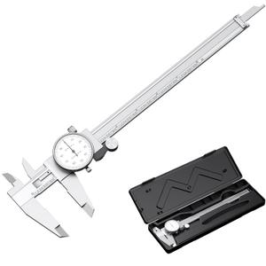 HDLNKAK Dial Caliper Shockproof Dial Caliper Precision Caliper with Watch 0-9" Range, 0.001 Resolution 6 Inch with 0.001" Precision Calipers 4-Way Measurement with Plastic Case