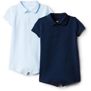 Amazon Essentials baby-boys Short Sleeve Romper, Set of One, Blue 24 M