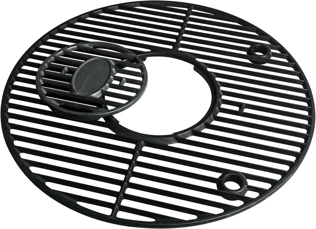 CANDANA 19.5" Round Grill Grate Cast Iron for Akorn Kamado Ceramic Grill, Louisiana Grills K24, Char-Griller 16620, Pit Boss K24, Grill Grates Replacement Parts (Black)