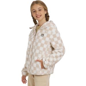 Eddie Bauer Girls' Quest Plush High Pile Faux Sherpa Hooded Jacket (Large, Natural)