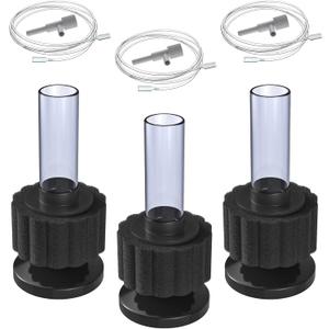 Pawfly Aquarium Nano Bio Sponge Filter Quiet Betta Fry Shrimp Foam Filter Kit with Airline Tubing for Small Fish Tank up to 3 Gallon, 3 Pack