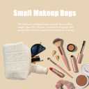 Makeup Cosmetic Bag Small Checkered Pouch Make Up Purse Bag Y2k Accessories (White)