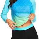 Daci Women Two Piece Rash Guard Long Sleeve Swimsuits UV UPF 50+ Swim Shirt Bathing Suit with Boyshort Bottom L