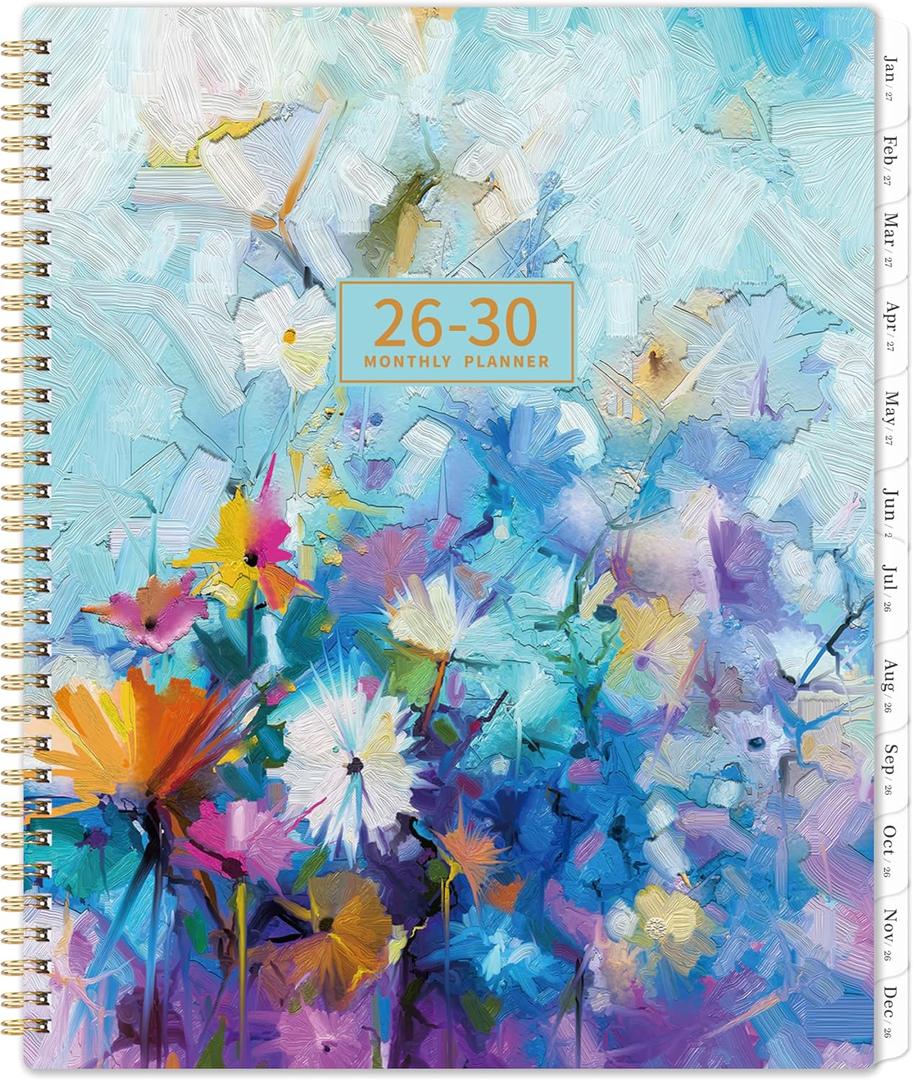 2026-2030 Monthly Planner - 5 Year Monthly Planner/Calendar 2026-2030, Jan. 2026 - Dec. 2030, 9" x 11", Twin-Wire Binding, 60 Month Tabs, Back Pocket, Notes, Holidays, Transparent Waterproof PP Cover