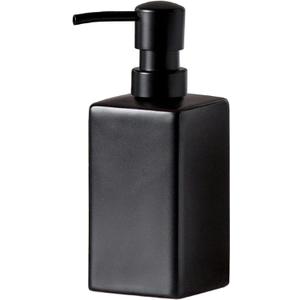 Matte Black Ceramic Square Hand Soap & Lotion Dispenser for Bathroom, Dish Soap Dispenser for Kitchen - 14oz, Matte Black