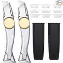 WILLBOND 2 Sets Navajas Roofing Heavy Duty Shark Vinyl Knife with Utility Knife Blades Replacement Roofing Tools Carpet Blade Cutter for Indoor Outdoor (Silver)