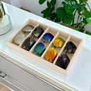 Luxurious 5 Grid Beige Velvet Eyewear Storage Sunglasses Jewelry Tray Organizer Soft Protection Drawer Divider Store Display