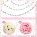 19 Pack Wedding Hanging Centerpiece Set Acrylic Crystal Garland Flower Kissing Balls Artificial Rose Crystal Gems Bead Garland Strands and Thread for Wedding Engagement Party Tree Decorations