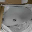 Design Vessel Sink Concrete Bathroom Sink above Counter Small Vessel Sink Bathroom Sink Bowl Countertop Modern Sinks with Faucet and Drain Combo 15.7" Round Gray