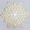 15"13.5" Pressed Vinyl Metallic Placemats for Dining Table Decoration, Set of 6, Snowflake Gold