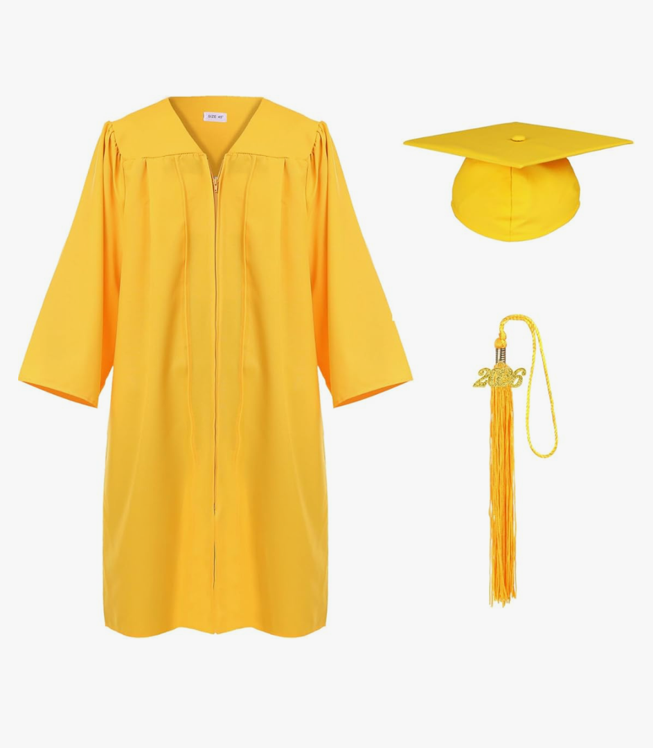 Unisex Adult Matte Graduation Cap and Gown Tassel Set Size 57"