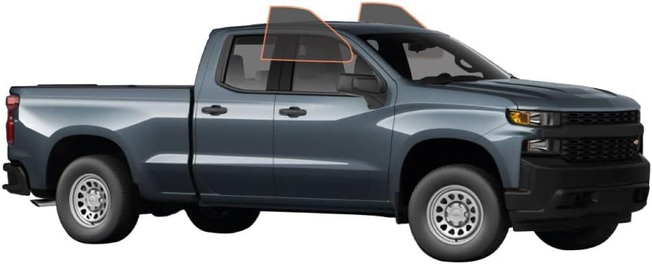 DIY-MotoShield Pro Premium Professional 1.5Mil Precut Nano Carbon Window Tint Film for 2019-2021 Chevy Silverado 1500 LD Double Cab (Front Driver/Passenger 25%)