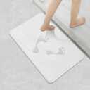 Diatom mudWhite Anti-Slip Super Absorbent Shower mat can Quickly Absorb Water and Keep The Bathroom Dry. It Features a Fashionable Design and is Made of Durable Hard Stone Bathroom mat, 24"16".