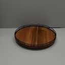 Acacia Wood 13" Lazy Susan Turntable Organizer for Table Top, Farmhouse Round Wooden Lazy Susan for Cabinet Kitchen Centerpieces Coffee Table, for Condiments Spices, Bathroom Vanity Tray Decor