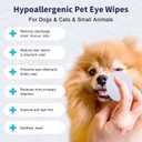 PET Eyes Wipes for Dogs & Cats - Gently Remove Tear Stain, Debris, Crust & Discharge- Hypoallergenic & Deodorizing Pet Cleaning Grooming Wipes Cleaner for Eyes, Face & Wrinkle -Unscented