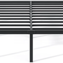 NEW JETO Metal Bed Frame,Full Size Bed Frame with Storage Space,Heavy Duty Sturdy Mattress Foundation,Easy Assembly,No Box Spring Needed, Black,16 Inch,Full