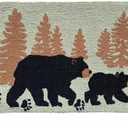 Woodland Bear Tree Silhouette Hand-Hooked Accent Rug 28.5 X 17 Inches for Home dcor