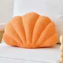 Lfsaaj Orange Seashell Throw Pillows, Shell Shaped Throw Pillows, 13 Inch Soft Home Decorative Pillow Plush Cushion for Bed Couch Living Sofa Room Decor Accent Throw Pillow