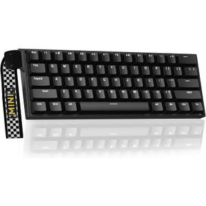 Aula MINI60 HE Wireless Gaming Keyboard 60%,Hall Effect Rapid Trigger Magnetic Keyboard,8000Hz Polling,Tri-Mode(BT5.0/2.4GHz/USB-C),Hot Swappable Compact Mechanical Keyboard for Gamer(Black)