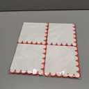 50 Pieces 3-ply Red Scalloped Napkins Folded 5 x 5 Inches Disposable Paper Napkin Cocktail Napkins for Dinner Wedding Birthday Party