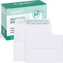 Eupako A2 White Paper Envelopes 100 Pack 4.375x5.75" Invitation Envelopes Self Seal for RSVP, Wedding, Thank you Notes, Greeting Cards, Photos, Announcements