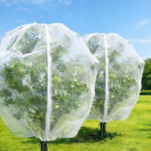 2 Pack 13x13ft Extra Large Fruit Tree Netting with Double Zipper & Double Drawstring, Heavy Duty Bird Netting for Fruit Trees, Reusable Tree Nets to Protect from Birds, Squirrels, Deer