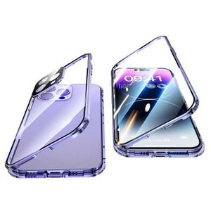 YUNQE Privacy Magnetic Case for iPhone 14 Pro Max, Double Sided Magnet Adsorption Cover with Anti-Peep Screen Protector and Camera Lens Full Body Protective for iPhone 14 Pro Max, Dark Purple