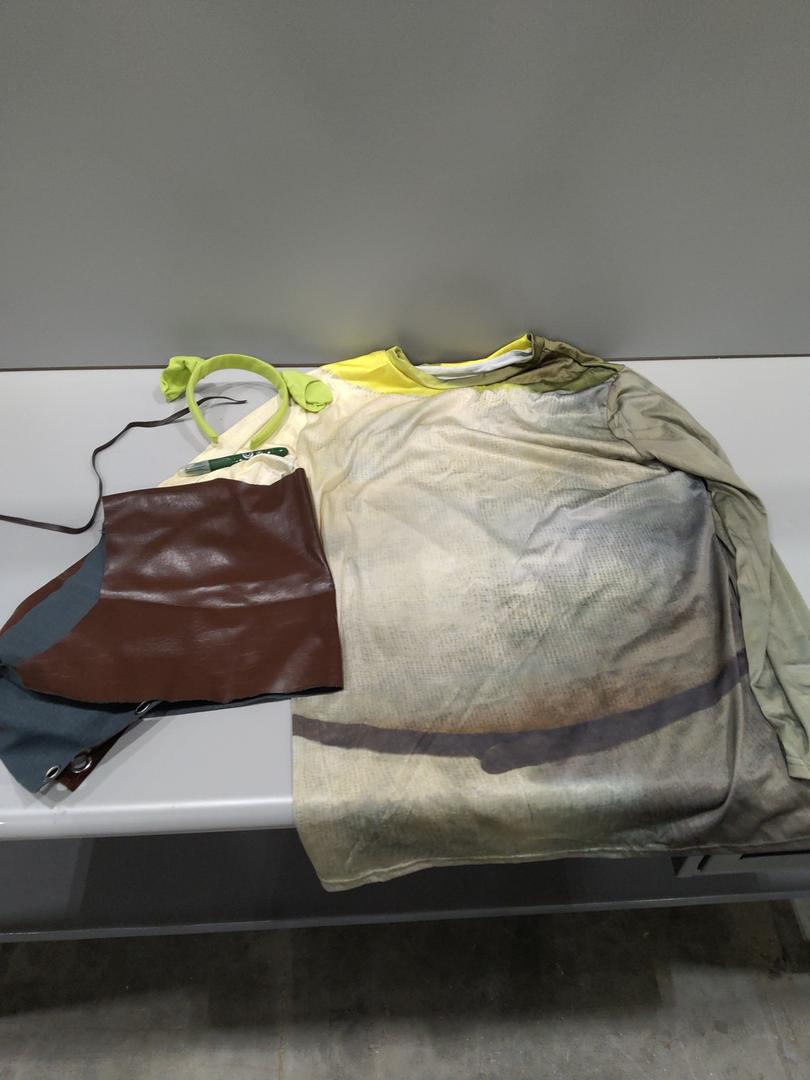 Men's Leather Vest Anime Halloween Costume T-shirt Set Halloween Cosplay Costume (Large)