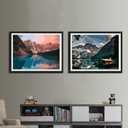 Paint by numbers Kit for adults beginners 2 pack paint by numbers for adults rolled up canvas for home decoration creative wall art with colorful gift box 12x16 inch mountain lake sunset 169-170