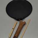 ESLITE LIFE 11 Inch Crepe Pan with Spreader, Nonstick Ceramic Flat Skillet Dosa Tawa Comales Para Tortillas Pancake Pan, PTFE & PFOA Free, Black