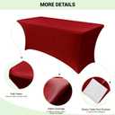 Obstal 6 Pack Stretch Spandex Red Table Covers for 6 Foot Tables - 6 FT Universal Rectangular Fitted Tablecloth Protector for Wedding, Banquet, Party, 72 Length x 30 Width x 30 Height Inches