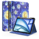 Case for iPad Air 11-inch M3/ M2 (2025/2024), iPad Air 5th/ 4th Generation 10.9'' (2022/2020), iPad Pro 11 (4th/3rd/2nd/1st Gen), Multi-Angle Stand Cover with Pencil Holder, Starry Night
