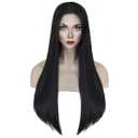 Black Wig for Costume Women 27'' Long Black Wigs for Women Cute Black Straight Wigs for Halloween Costume SL004BK