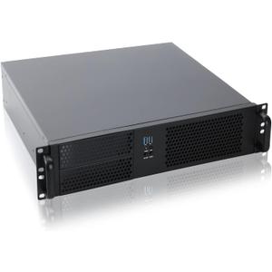 RackChoice 2U Micro ATX Compact Rackmount 2 x 5.25 Chassis Support ATX PC PS2 PSU with Side 80mm Fan