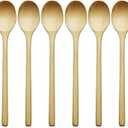 Wooden Spoons for Eating, ADLORYEA 9-inch Small Wooden Soup Spoon Mixing Stirring Tasting, 6-Piece Wood Spoons for Soup and Korean Food, Eco-friendly Non-Stick Wooden Eating Utensils