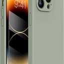 Miracase Designed for iPhone 14 Pro Max Phone Case with Screen Protector,[Upgraded Enhanced Camera Protection],Shockproof Liquid Silicone Case with Microfiber Lining,6.7 inch, Patina Green