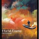 2 x FULDGAENR 11x14 Picture Frame, Black Frames for 11 x 14 Inch Photo Poster Certificate, High Transparency Wall/Tabletop Frame with Horizontal Vertical Display (Black | 11"x14")