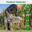 Live Animal Cage Trap, 23.3x7.2x7.7 Inches Humane Cat Trap for Stray Cats, Outdoor Heavy Duty Foldable Raccoon Traps, Humane Catch & Release Live Traps for Rabbits, Squirrels (<4.4 lbs)