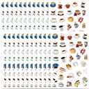 816PCS Coffee Stickers Party Favors Latte Stickers Coffee Themed Supplies Holiday Birthday Baby Shower Wedding Party Decorations