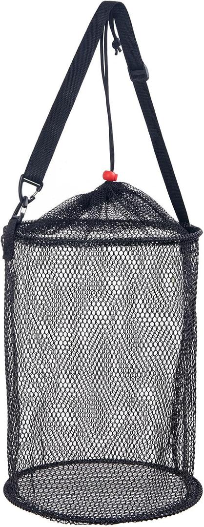 5 Gallon Collapsible Mesh Bucket for Live Fishing Bait, Live Bait Holder, Minnow Bucket, Fishing Bait Trap to Keep Minnows, Small Fishing Basket for Caught Fish