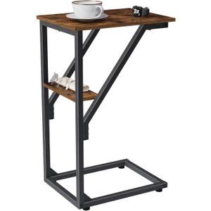 C-Shaped End Table, Small Couch Side Table, Sofa TV Tray Table for Living Room, Bedroom, Bedside ET-D-BR1