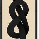 HAUS AND HUES Black and White Abstract Wall Art - Neutral Wall Art Modern Midcentury Modern Art | Black and White Artwork for Walls Modern Neutral Wall Decor Minimal Wall Art UNFRAMED 12"x16"